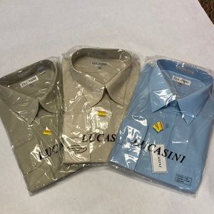 3-Pack Lucasini Men’s Dress Shirts. Size 18. New with Tags